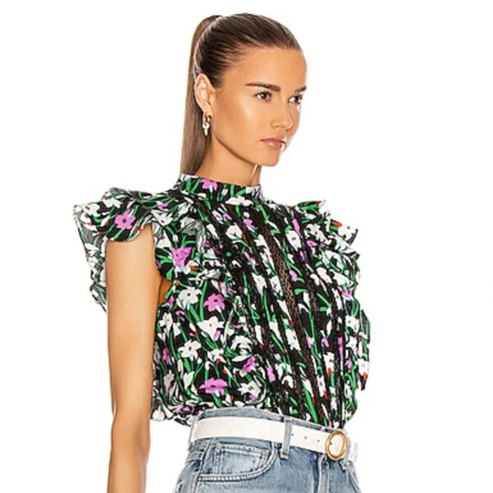VERONICA BEARD Ruffle Sol Top - Picture 11 of 13